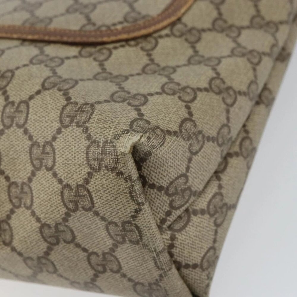 GUCCI GG Supreme Web Sherry Line Tote Bag PVC Beige Red 89 02 003 Auth ep12439 - Picture 10 of 15